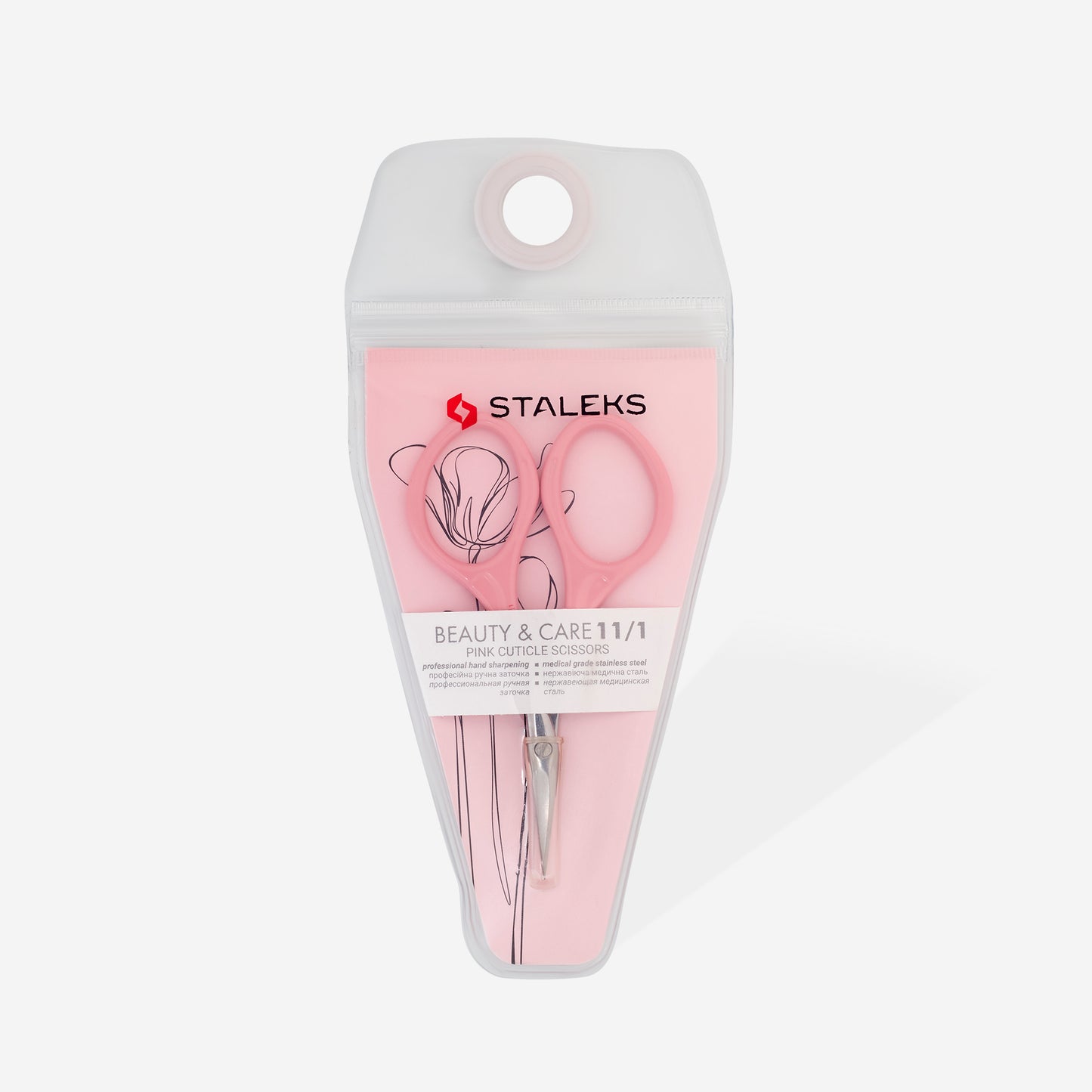 STALEKS Pink cuticle scissors BEAUTY & CARE 11 TYPE 1