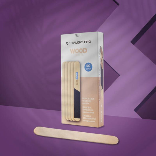 Staleks Pro Disposable straight wooden file (foundation) EXPERT 20, 50 pieces