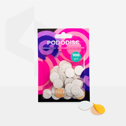 STALEKS Disposable white files on soft foam layer for pedicure disc PODODISC S (PDFS-15-80,100,180,240,320grit) 50pcs