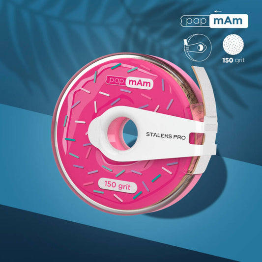 Staleks Pro - Replaceable file tape papmAm white EXPERT in a plastic reel STALEKS PRO 150 grit 7m