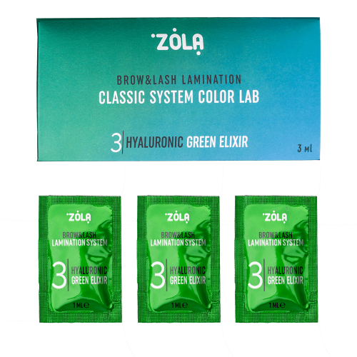 ZOLA Color Lab Set у саше 03 Hyaluronic Green Elixir (3 x 1 ml)