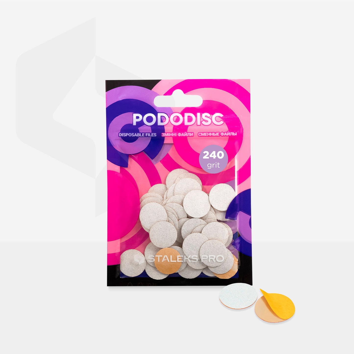 STALEKS Disposable white files  PODODISC S 50pcs (PDF-100,180,240,320)