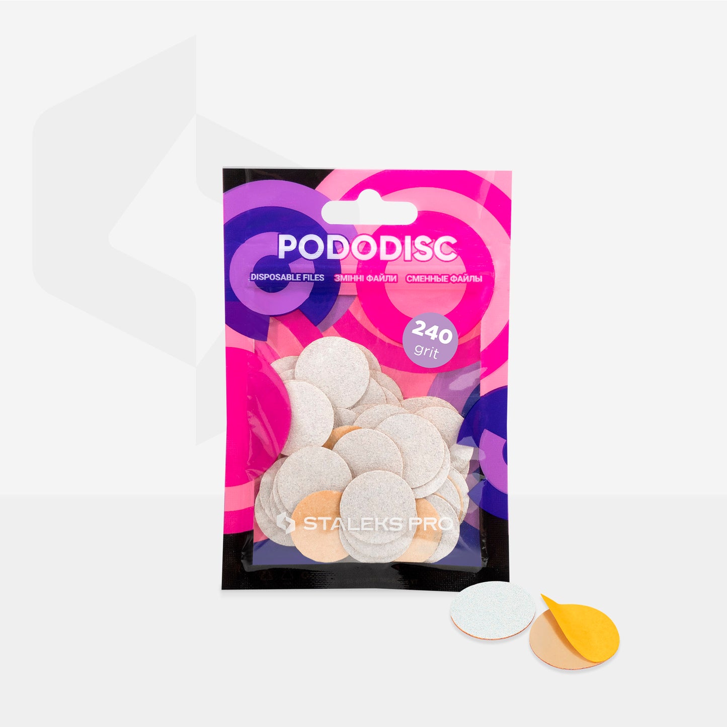 STALEKS Disposable white files  PODODISC M 50pcs (PDF-100,180,240,320)
