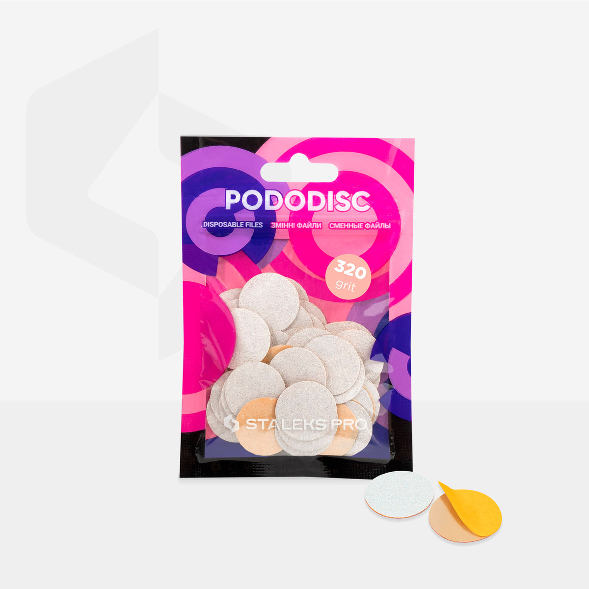 STALEKS Disposable white files  PODODISC M 50pcs (PDF-100,180,240,320) - All Pro Beauty
