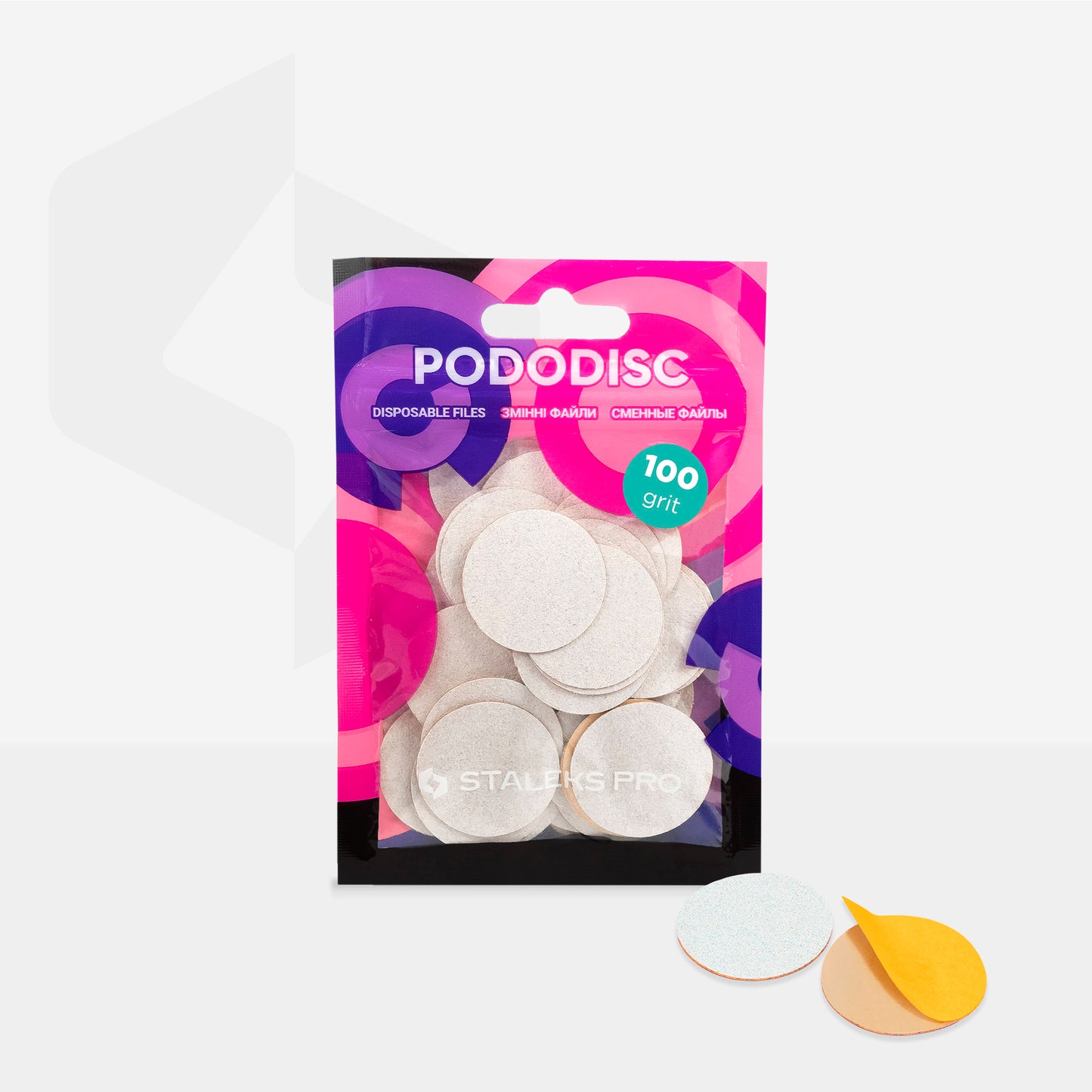 STALEKS Disposable white files  PODODISC L 50 pcs (PDF-80,100,180,240,320)