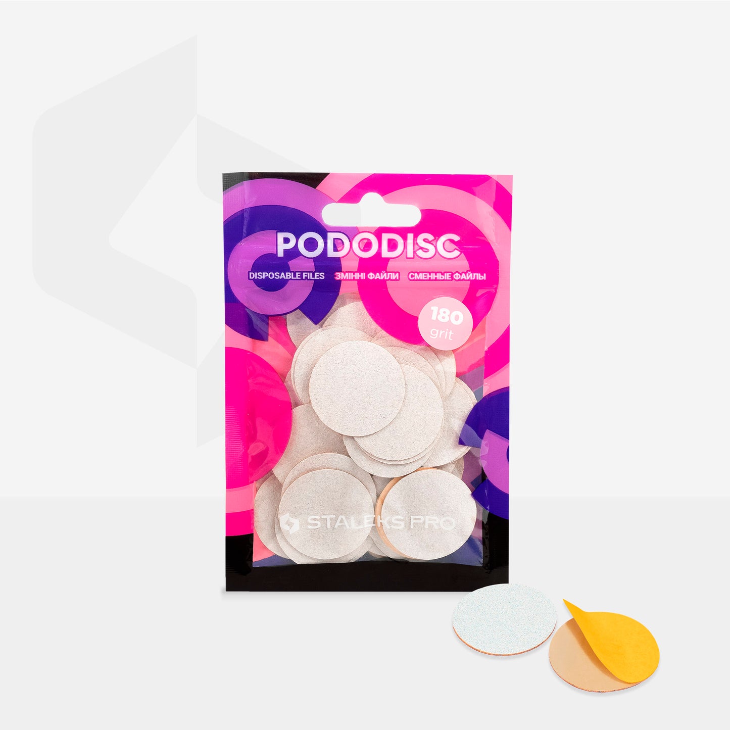 STALEKS Disposable white files  PODODISC L 50 pcs (PDF-80,100,180,240,320)
