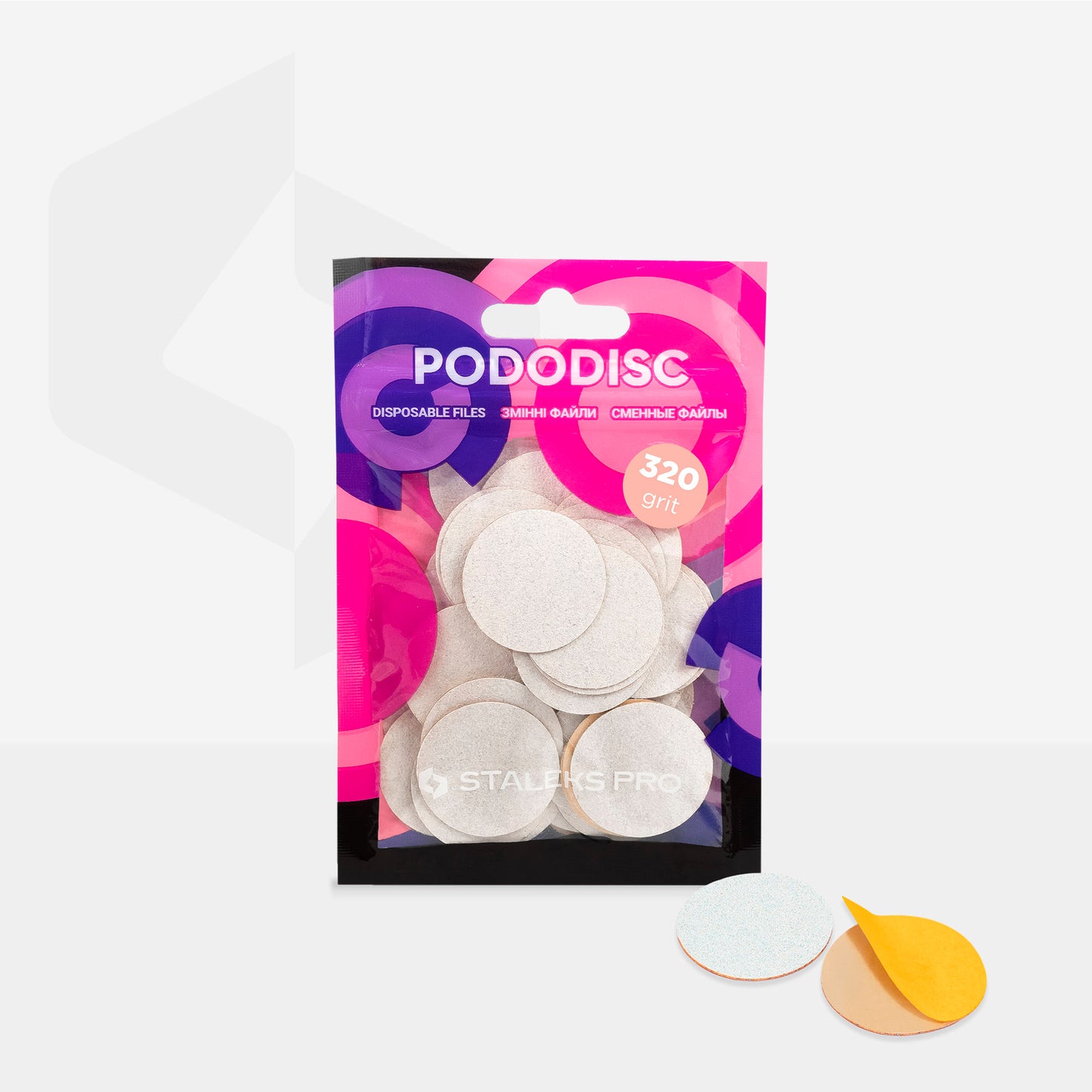 STALEKS Disposable white files  PODODISC L 50 pcs (PDF-80,100,180,240,320)