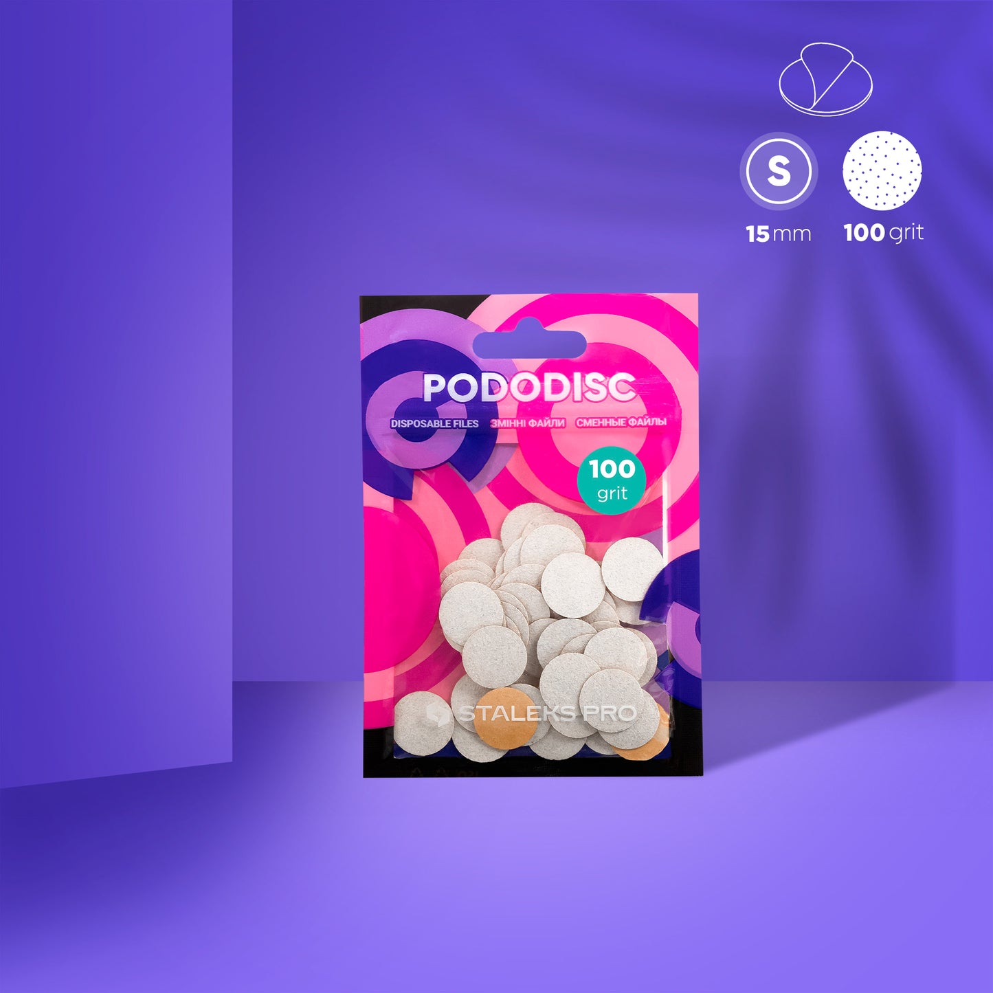 STALEKS Disposable white files  PODODISC S 50pcs (PDF-100,180,240,320)