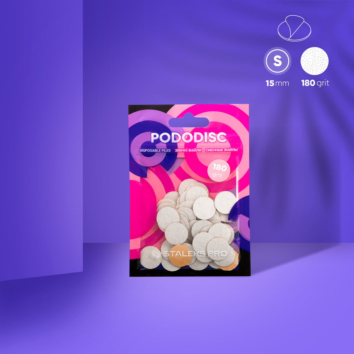STALEKS Disposable white files  PODODISC S 50pcs (PDF-100,180,240,320) - All Pro Beauty