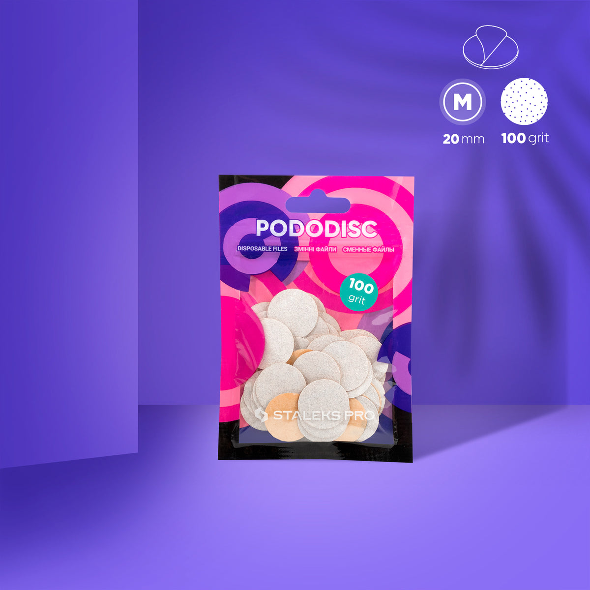 STALEKS Disposable white files  PODODISC M 50pcs (PDF-100,180,240,320) - All Pro Beauty