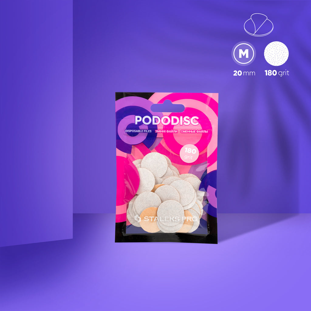 STALEKS Disposable white files  PODODISC M 50pcs (PDF-100,180,240,320) - All Pro Beauty