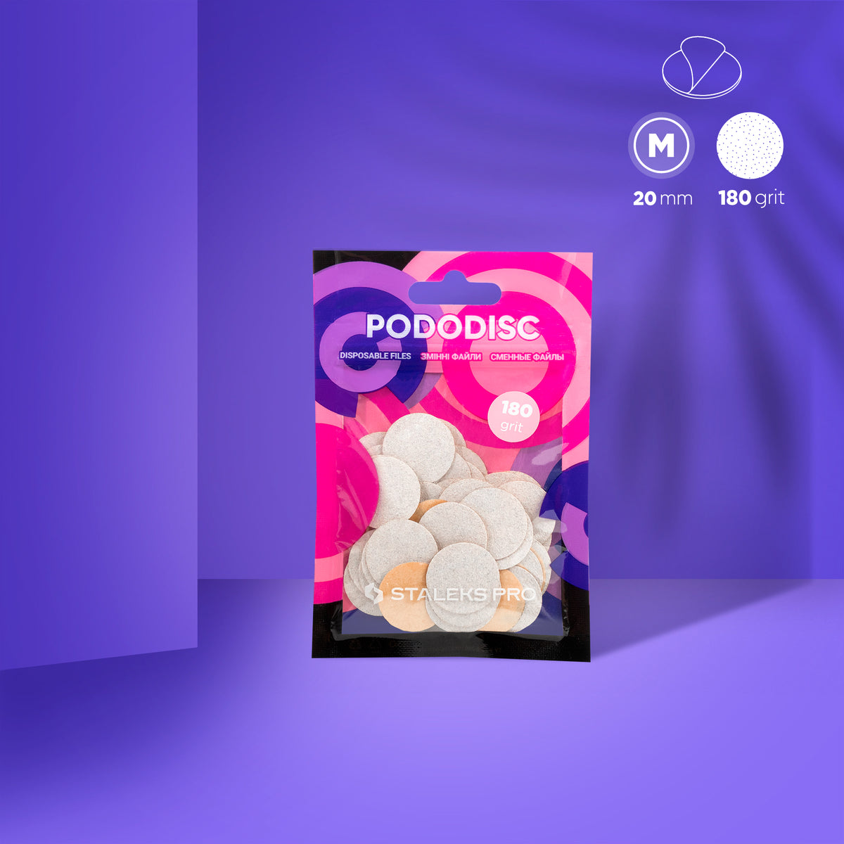 STALEKS Disposable white files  PODODISC M 50pcs (PDF-100,180,240,320) - All Pro Beauty