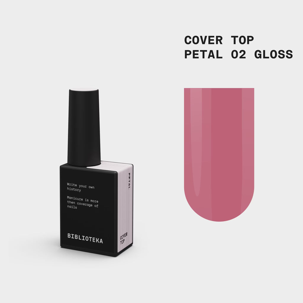 BIBLIOTEKA Gloss Cover TOP № 02 Petal – Soft pink, 10 ml